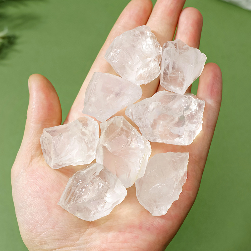 天然白水晶原石香薰扩香石 水晶原石供佛碎石消磁石 水晶工艺品