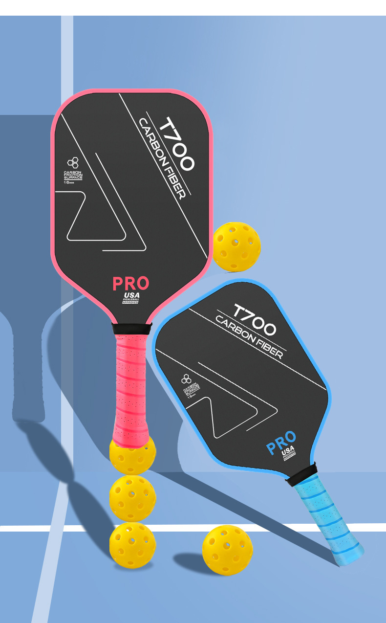 pickleballpaddle JOOLA同款工厂直销碳纤维布纹磨砂匹克球拍16mm详情10