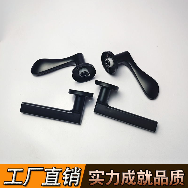 Bedroom Black Split Lock Handle Indoor Engineering Lock Silent Bathroom Wooden Door Home Decoration Simple Wooden Door Lock Wholesale Application Scenario