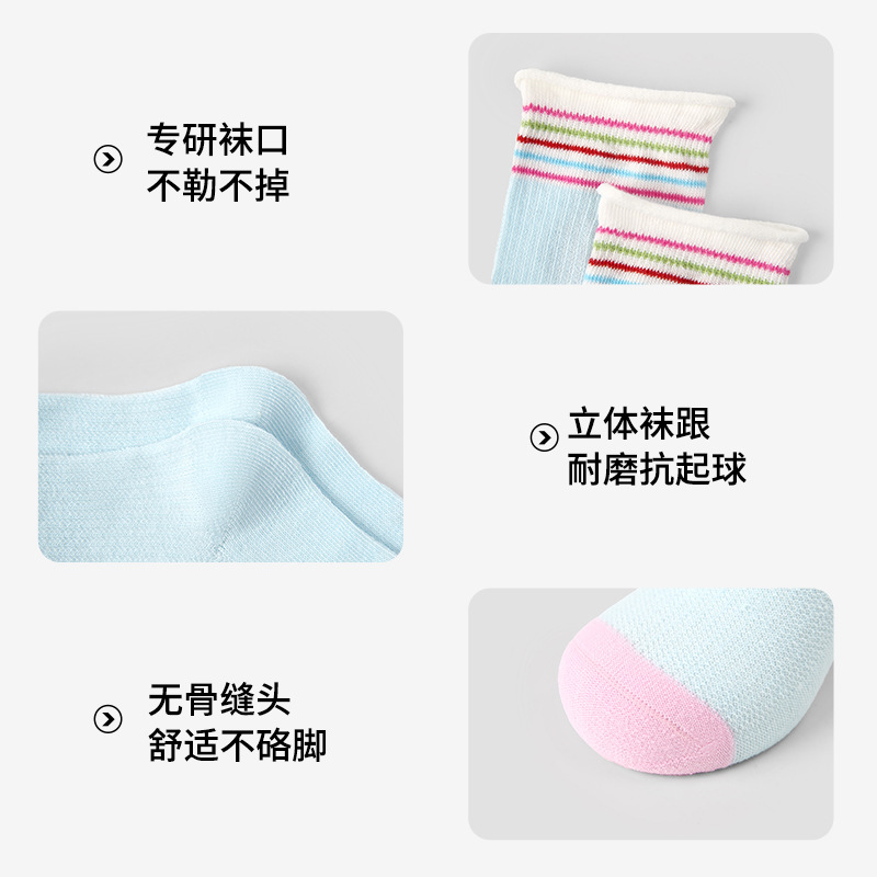 Wholesale of children's socks for spring and summer of 26, including thin, sweet, little rabbit, silk mesh socks and boneless cotton girls' socks Item Picture