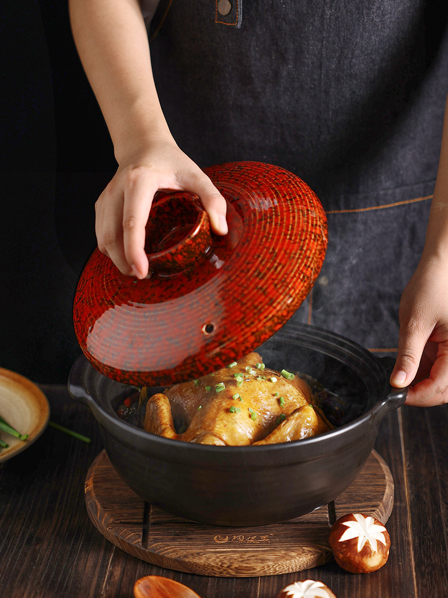 Wholesale of new Chinese-style high-appearance quality clay pot stew pot, household open flame high-temperature resistant soup ceramic clay pot Specification image