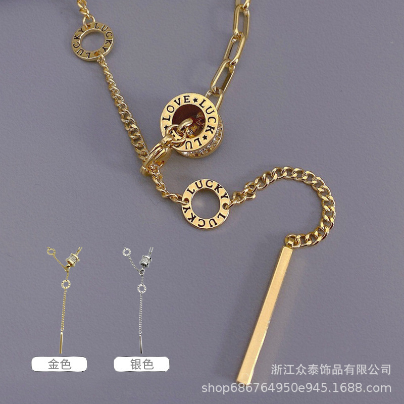Obi's new Luwayong pendant fashion simple diamond inlaid high-grade sense of light luxury design adjustable pendant collar ornaments women Application Scenario