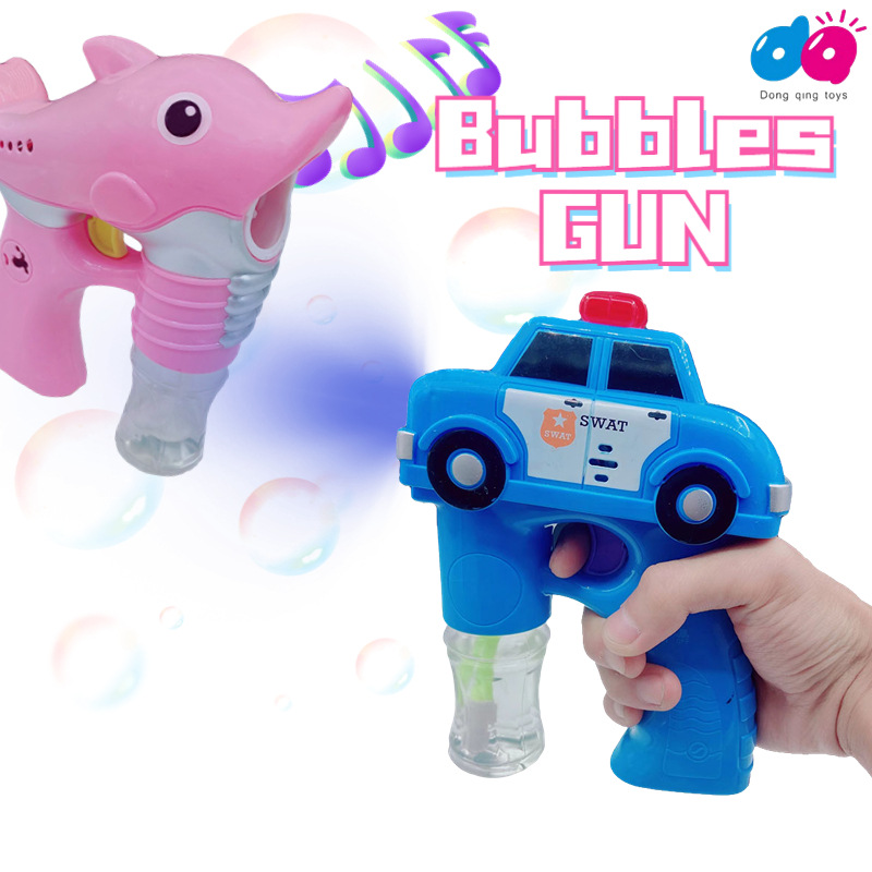 Electric Music Lights Police Car Fire Truck Dolphin Bubble Gun Cross-Border Children's Outdoor Soapy Water Toys Do Not Dip In Water Specification drawing