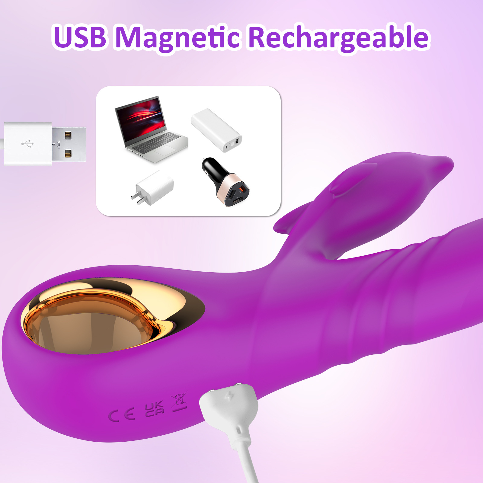 Telescopic, tapping, vibrating stick, female masturbation device, charging, adult sex toy Specification drawing