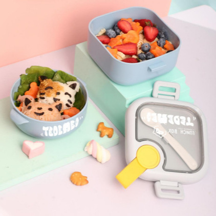 Source factory 304 stainless steel children's complementary food bowls, baby rice bowls with tableware sets, portable baby lunch boxes Application Scenario