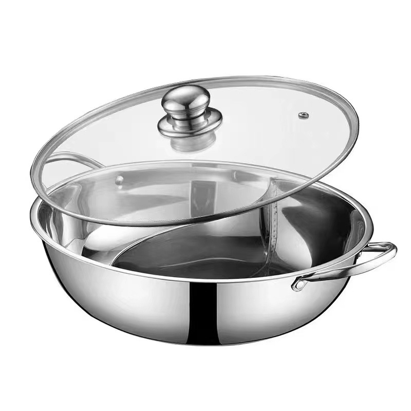Hot Pot Mandarin Duck Pot Commercial Household Thickened Stainless Steel Hot Pot Pot Induction Cooker Caliper Stove Universal Large Capacity Pot Item Picture