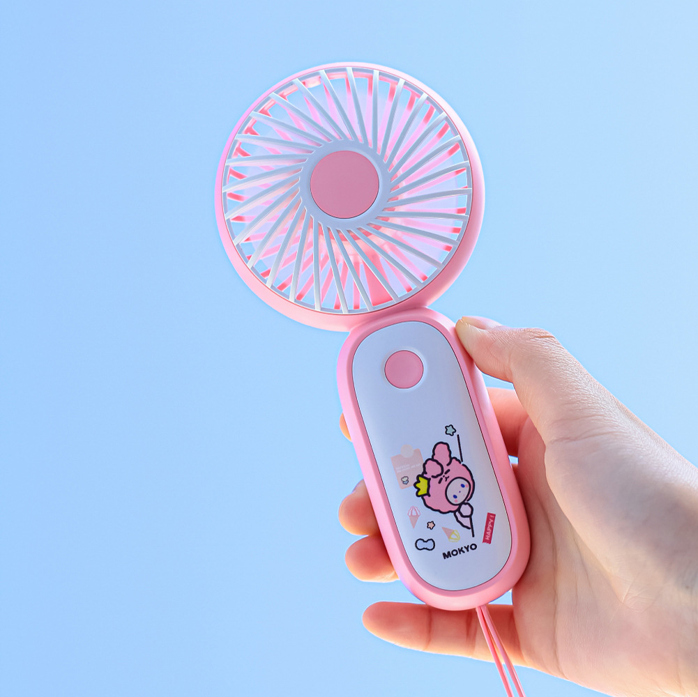 厂家直销2022新款皇冠猴马卡龙手持usb迷你充电大风力便携小风扇