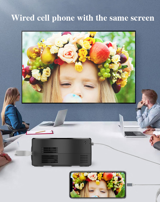 The new cross-border foreign trade Q2 mini projector is a compact and portable model with a children's mobile phone and Wi-Fi screen Item Picture