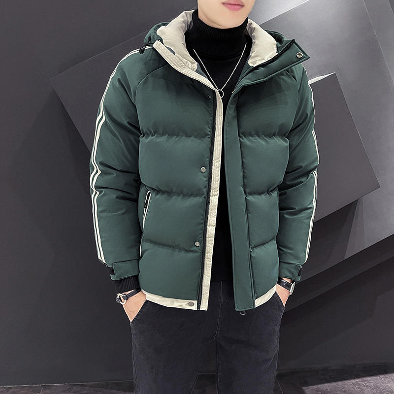 New winter cotton-padded jacket for men, Korean style loose hooded casual thickened trendy men's coat, large size details Picture