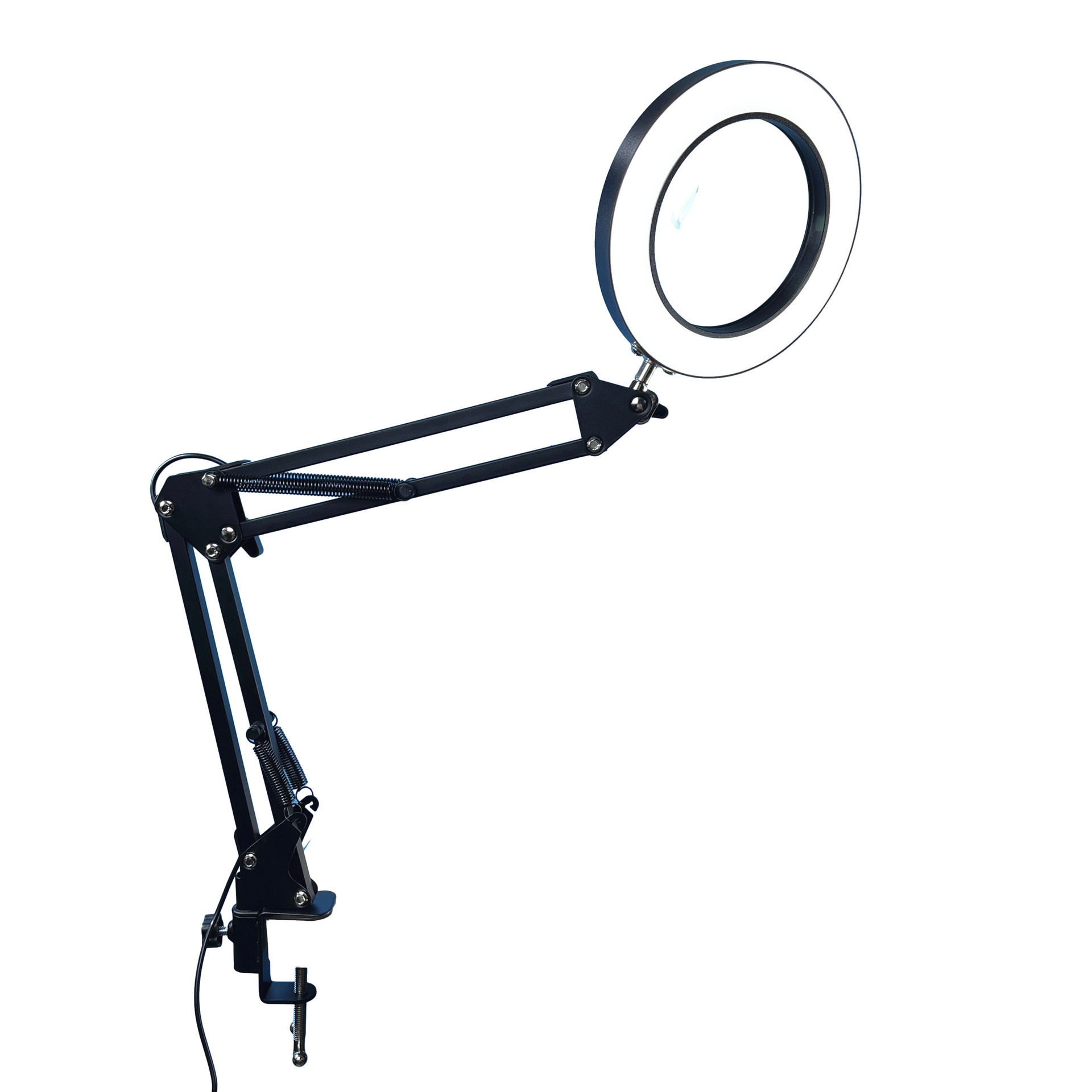 Folding clip-on magnifying glass lamp for eyelash extension, nail art, embroidery, beauty supplementary lighting, clip-on magnifying glass with light Item Picture