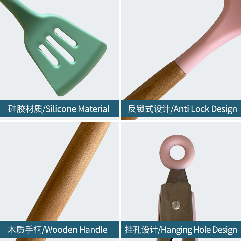 Silicone spatula and soup spoon 12-piece set, non-stick silicone spatula, high-temperature resistant silicone kitchenware set in stock for wholesale Application Scenario