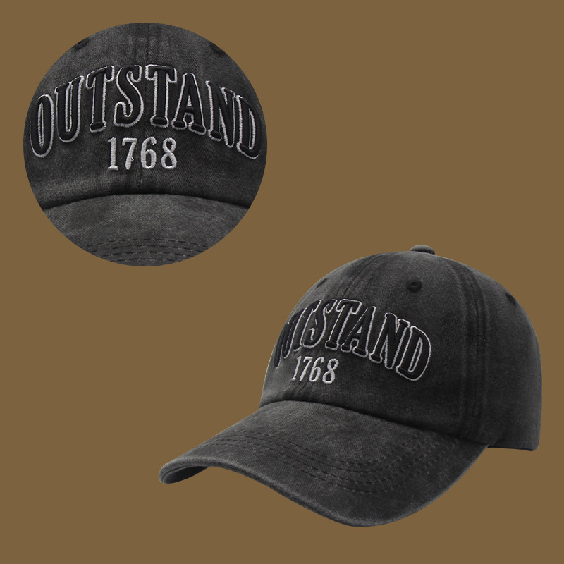 Europe And The United States Vintage To Do Old Washed Baseball Cap Women Casual All Embroidered Letters New Duck Hat Outdoor Visor details Picture