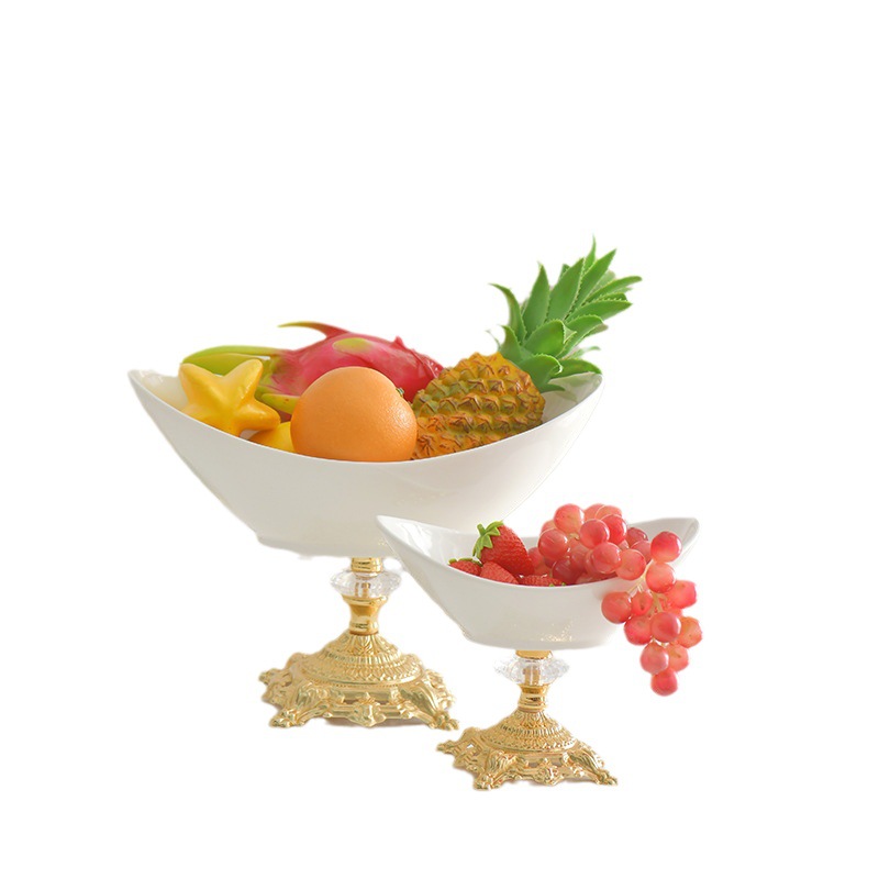 Plato de frutas de cerámica sala de estar casa creativa europea plato de frutas bocadillos dulces pastel plato de frutas hogar Item Picture