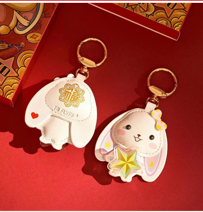 Star Rabbit Key Chain Gold 999 Bag Pendant 2023 Zodiac Cartoon Wish Rabbit Gift Wholesale details Picture