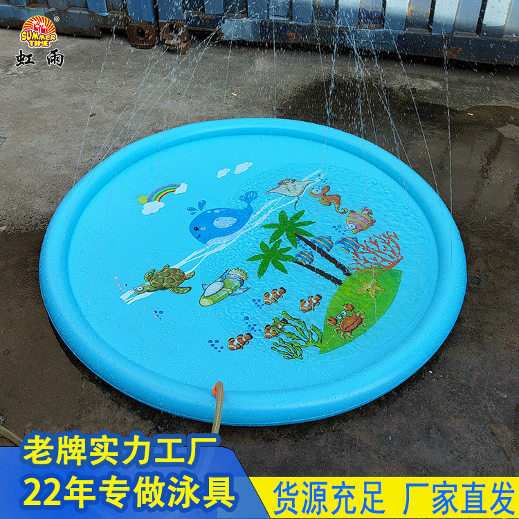 Factory wholesale and retail 170CM turtle water spray pad, children's outdoor entertainment water play pool, whale sea water spray pool details Picture