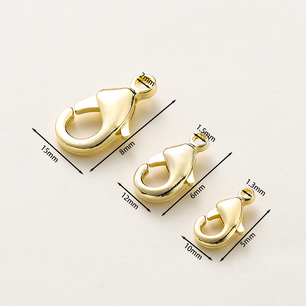 14K18k Copper Plated Gold Preserving Color Flat Head Needle Spherical Needle Positioning Copper Bead Buckle Lobster Buckle Open Ring O-Chain Application Scenario