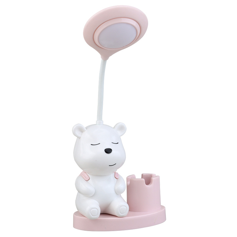 Bear pen holder desk lamp, USB charging desk lamp with pencil sharpener, multi-functional night light Desk lamp, desktop decoration, children's gift wholesale Item Picture
