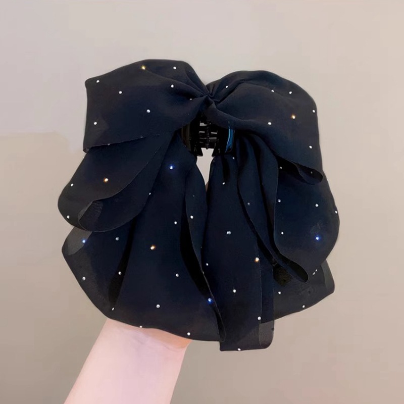 High-Grade Temperament Bow Ribbon Ponytail Hair Clip New All-Matching All-Matching Hair On The Back Of The Head Application Scenario