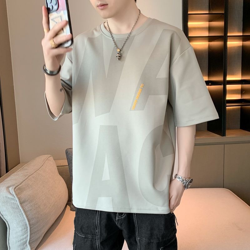 Original manufacturer's short-sleeved T-shirt for men's summer, thin ice silk loose, trendy brand, half-sleeved casual wear Application Scenario