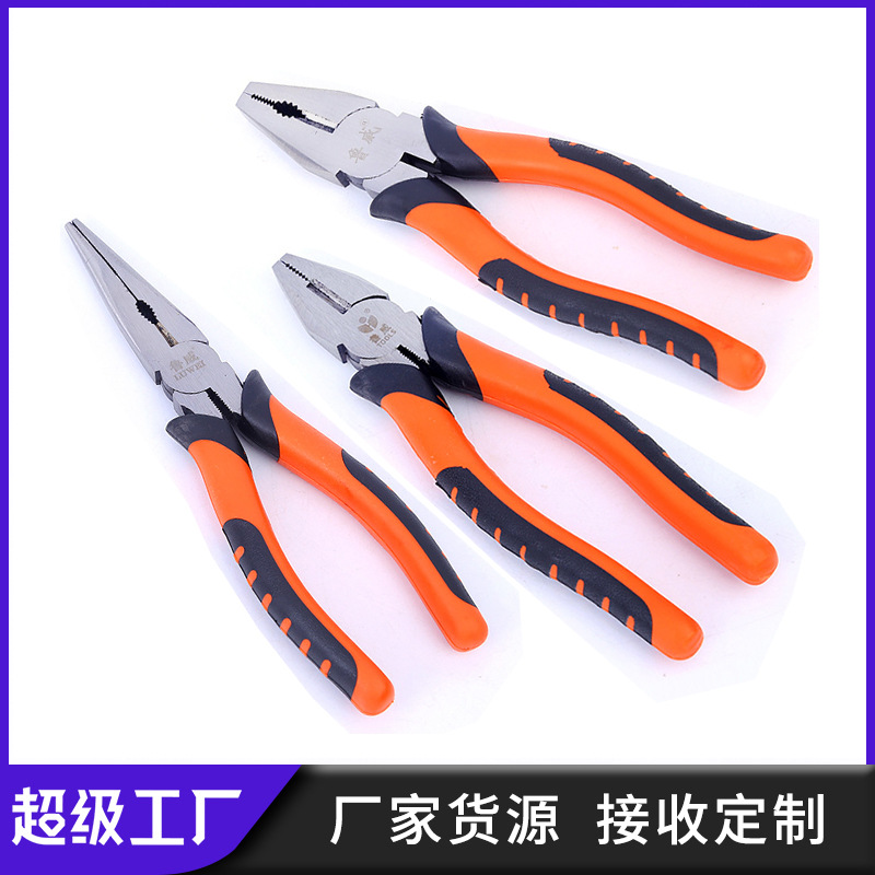 Luwei pliers subcategory tools: 6-inch pointed nose pliers, industrial grade, 8-inch wire pliers, diagonal nose pliers, electrician factory wholesale Specification image