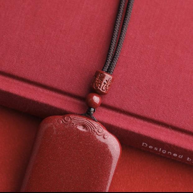 High-content cinnabar Wushi brand pendant for men, a zodiac year pendant, natural raw ore purple gold sand necklace, a gift for women details Picture