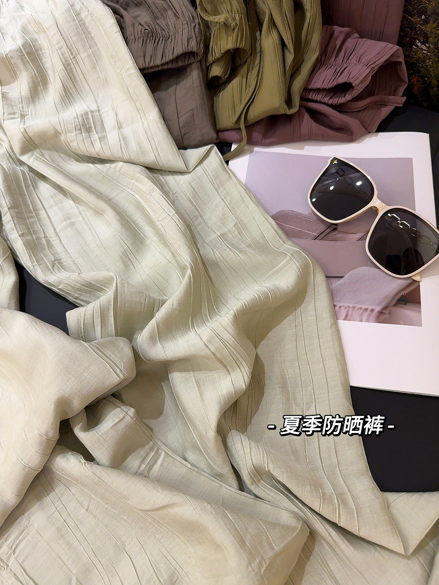 Ice Silk Cotton Hemp Wide Leg Pants Women 2024 New Lazy Casual Summer Thin Thin Thin Thin Sense Of Small Man Yamamoto Pants Specification drawing