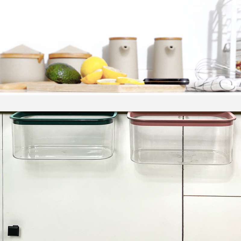 厨房垃圾桶挂式家用轻奢透明橱柜门悬挂可台面厨余垃圾专用收纳桶详情图4
