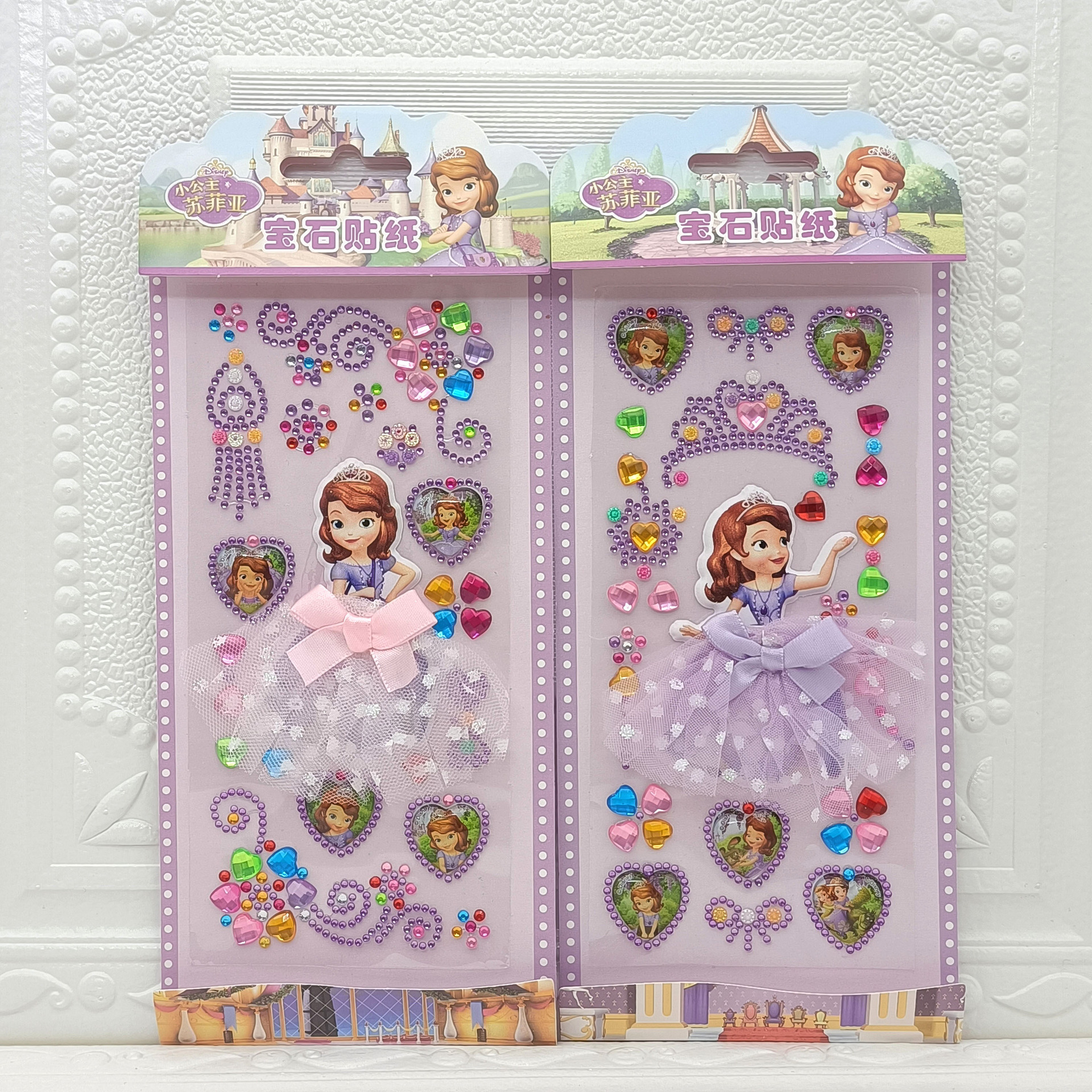 Cartoon lace chiffon dress, acrylic diamond sticker, acrylic sticker mixed and matched children's creative decorative sticker planner details Picture