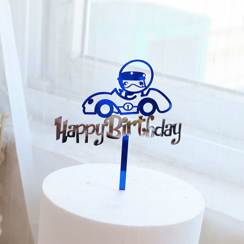 Copyright Ins Wind Double Acrylic Boy Birthday Cake Decorated Astronaut Party Acrylic Cake Placard Application Scenario