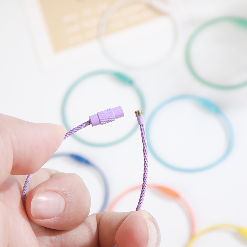 Candy Color Adjustable Wire Ring Accessories Diy Key Chain Pendant Baking Paint Wire Rope With Car Key Ring Application Scenario
