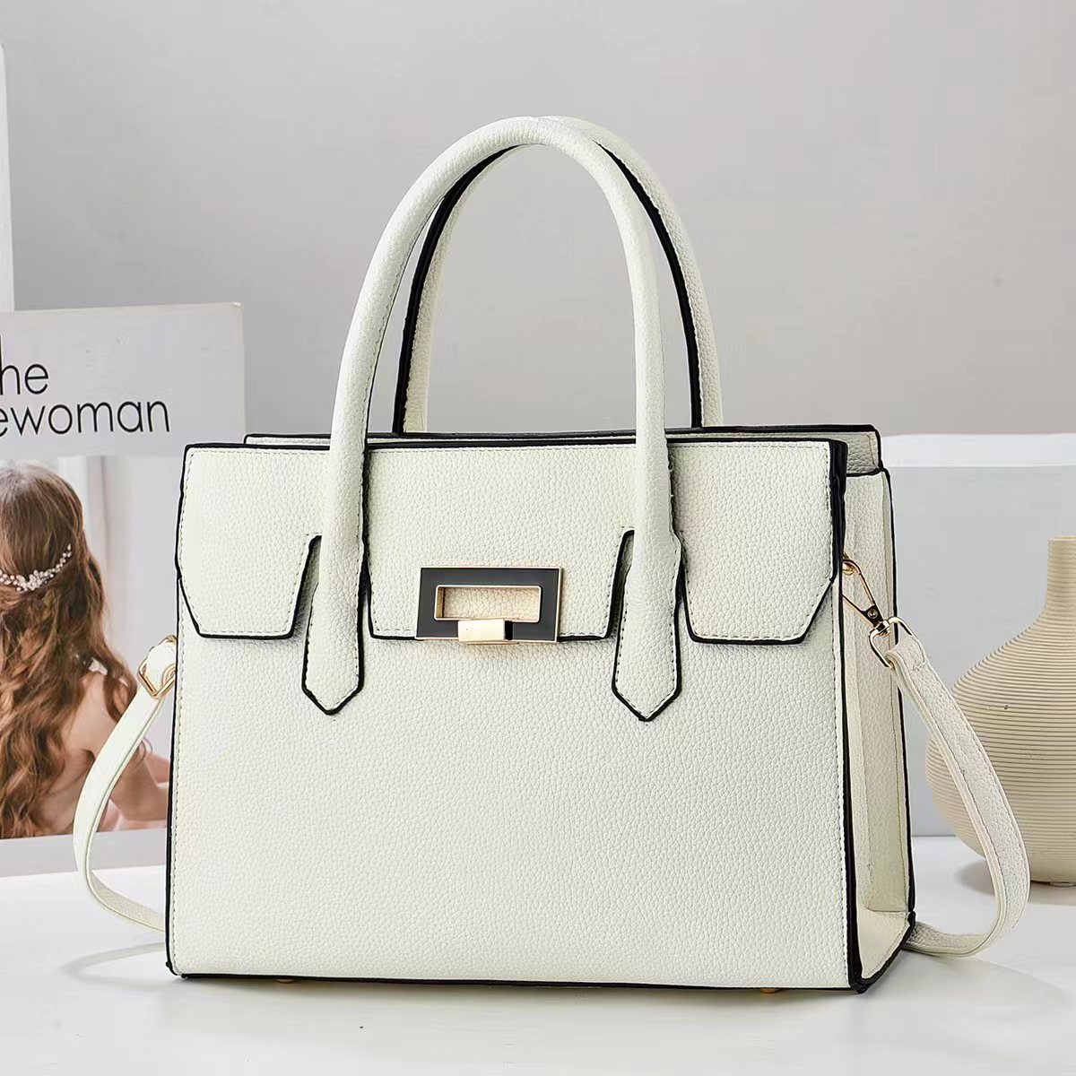 Nuevo estilo simple cross-border bolsa de gran capacidad atmósfera retro moda bolsos premium sentido versátil commuter tote bag