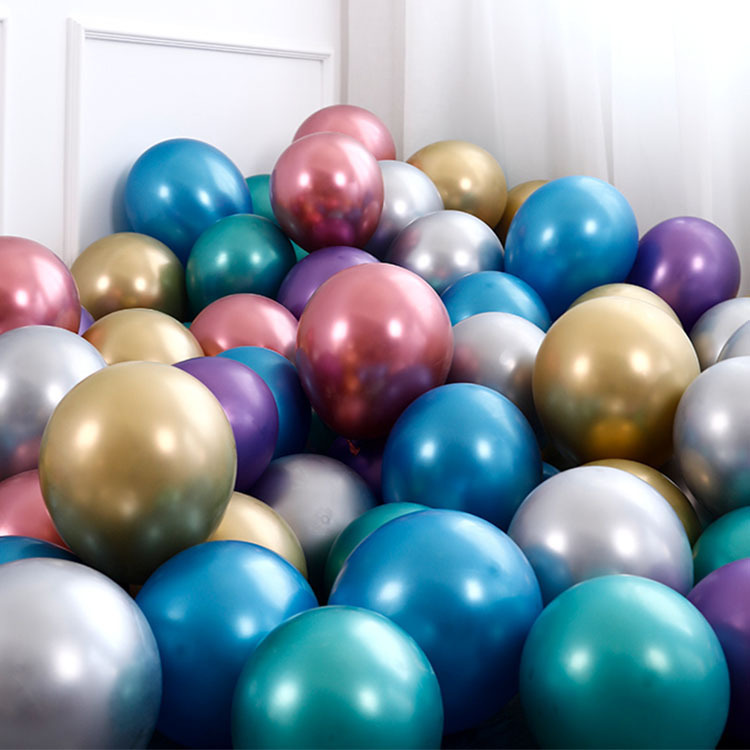 跨境10寸12寸金属气球乳胶情侣同学婚庆派对新年Metal balloons图