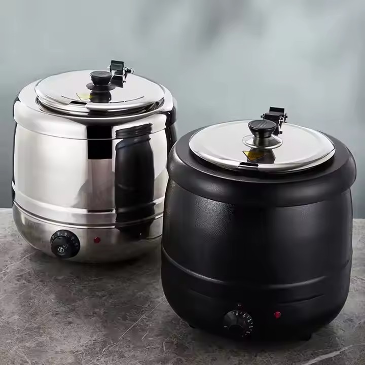 Buffet Electronic Warm Soup Pot 10L13l Commercial Stainless Steel Thermal Pot Porridge Bucket Hotel Soup Pot Electric Heating Soup Stove