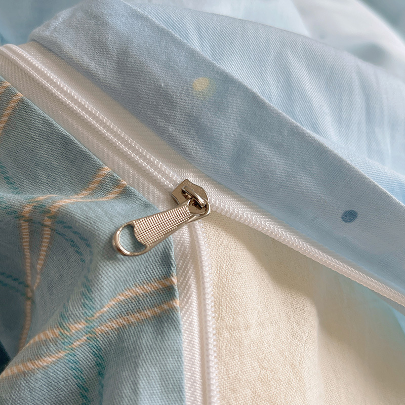 2024 New pure cotton four-piece set, all-cotton bedding, cartoon fresh quilt cover, bed sheet, dormitory three-piece set, bed hat Specification image