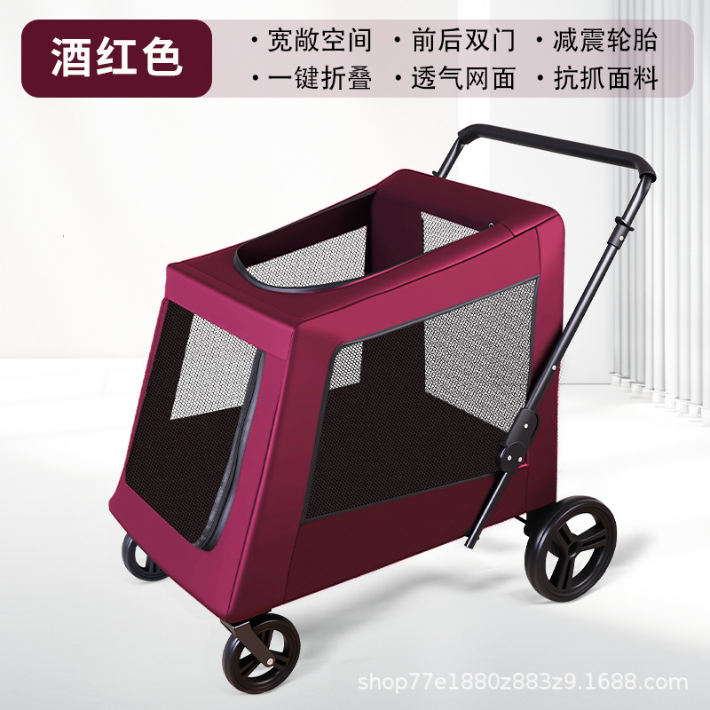 Small pet stroller, dog and cat teddy baby stroller, travel pet dog stroller, cross-border lightweight folding