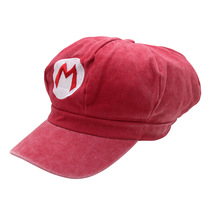 Cross-border hot washed Super Mario Octagon Mario Bros. cartoon softtop embroidered baseball cap visor