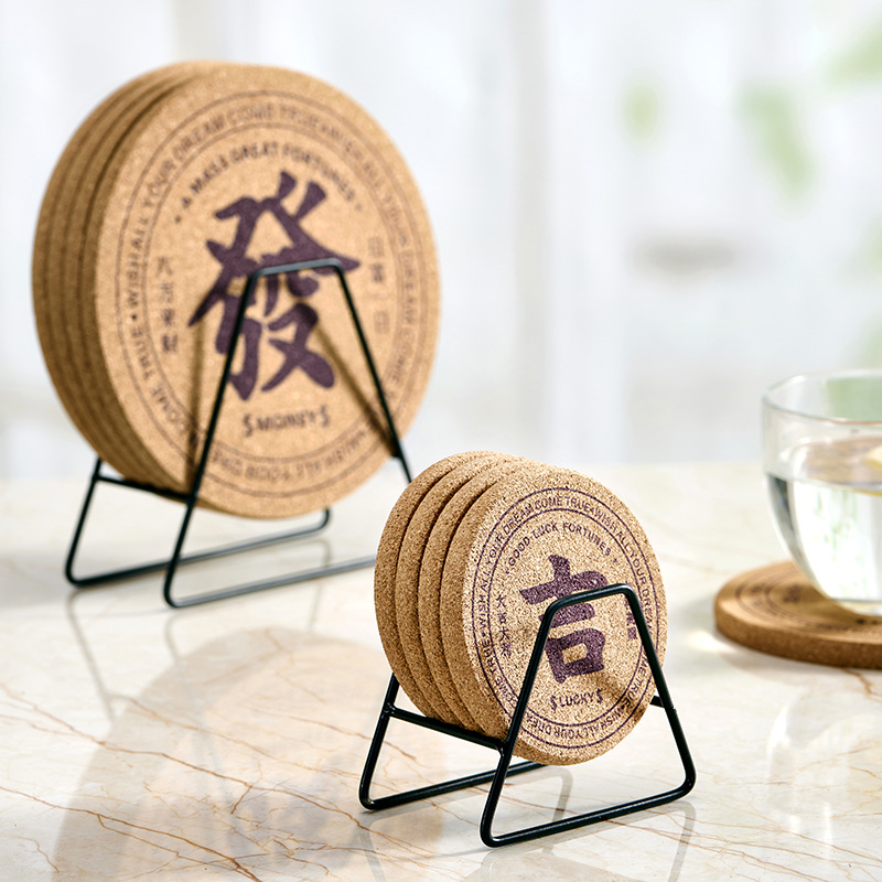 中国风复古家用软木杯垫软木隔热垫餐桌垫防烫防水锅垫碗垫菜垫子国潮