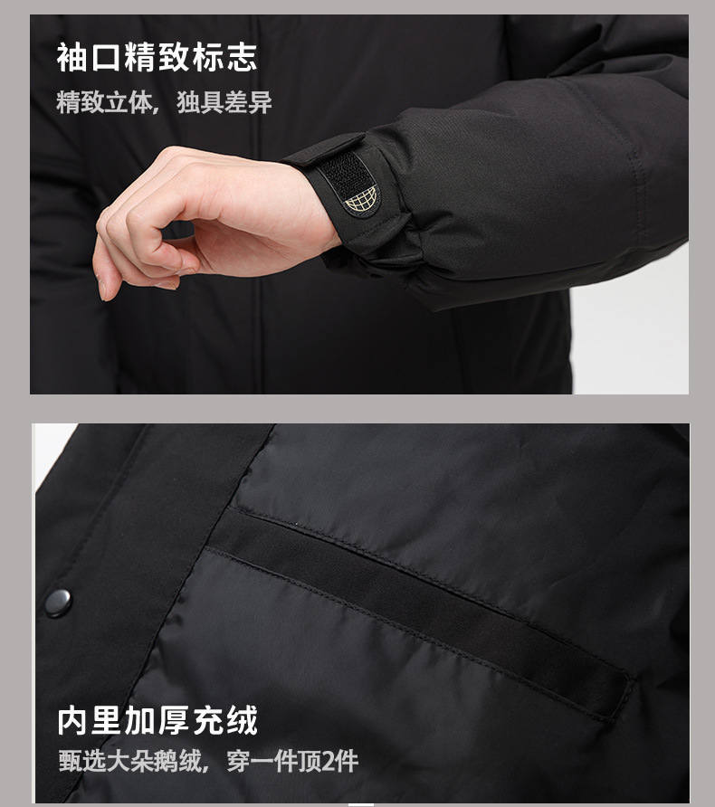 2024 Long down jacket for men, middle-aged and young people, winter white goose down knee-length goose down jacket, cold protection and extreme cold pic 11