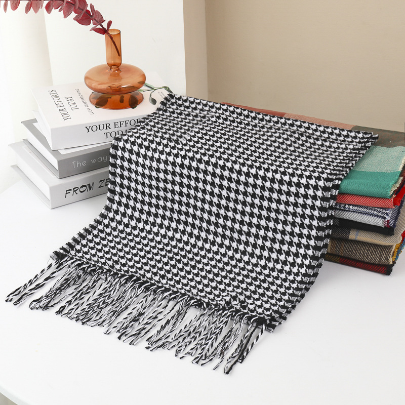 Fashion British Check Imitated Cashmere Scarf Children's Autumn And Winter Men's Couples Warm Shawl Foreign Trade Bib Manufacturers