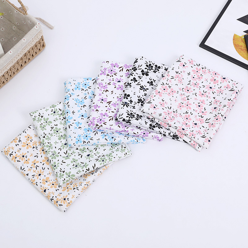 New spring and summer clothing printed fabric, fresh small floral patterns, four-sided elastic weft elastic polyester fabric, accessory shoe pattern fabric details Picture