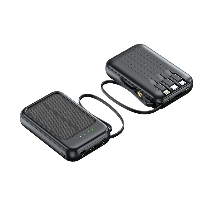 小巧自带四线太阳能迷你便携充电宝20000毫安大容量移动电源批发详情图5