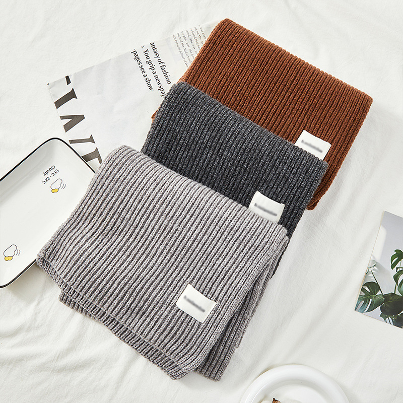 红色毛线围巾女冬季氛围感韩版百搭学生冬天保暖纯色加厚针织围脖详情22