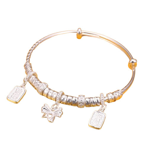 2025 new wash slam brazalete de plata marea nacional estilo étnico lazo de plata esterlina pulseras pulsera sólida joven Item Picture