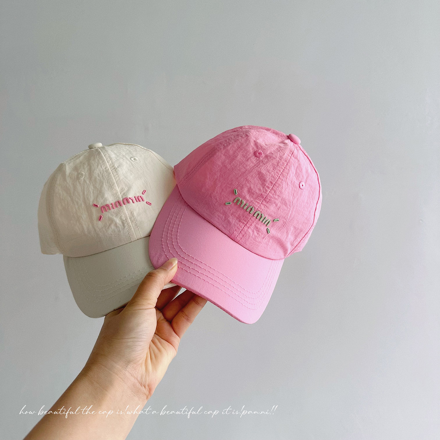 Light And Breathable ~ South Korean Ins Letter Children's Baseball Cap Summer Quick Dry Waterproof Cap Girls Sunscreen Hat
