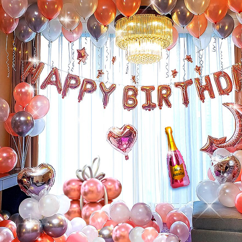 生日派对布置装饰气球 成人气球套装女友生日气球