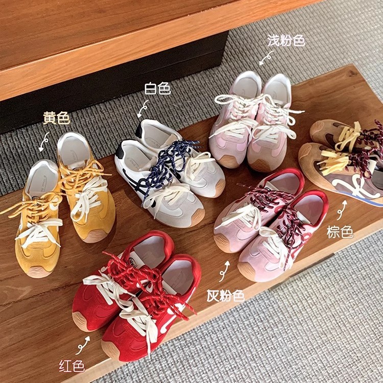 苏茵茵7cm内增高版~复古小歪头鸳鸯鞋带休闲鞋德训鞋女阿甘小白鞋