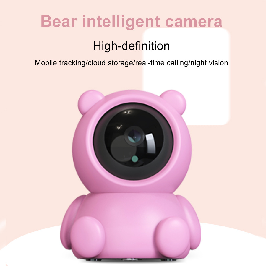 奥嘟比小粉熊摄像头 wifi高清监控器家用智能网络防盗摄像机详情图3