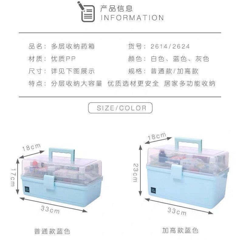 Household Medicine Classification Storage Box Medicine Box Multi-Layer Large Capacity Portable Medical Emergency Standing Medicine Box Family details Picture