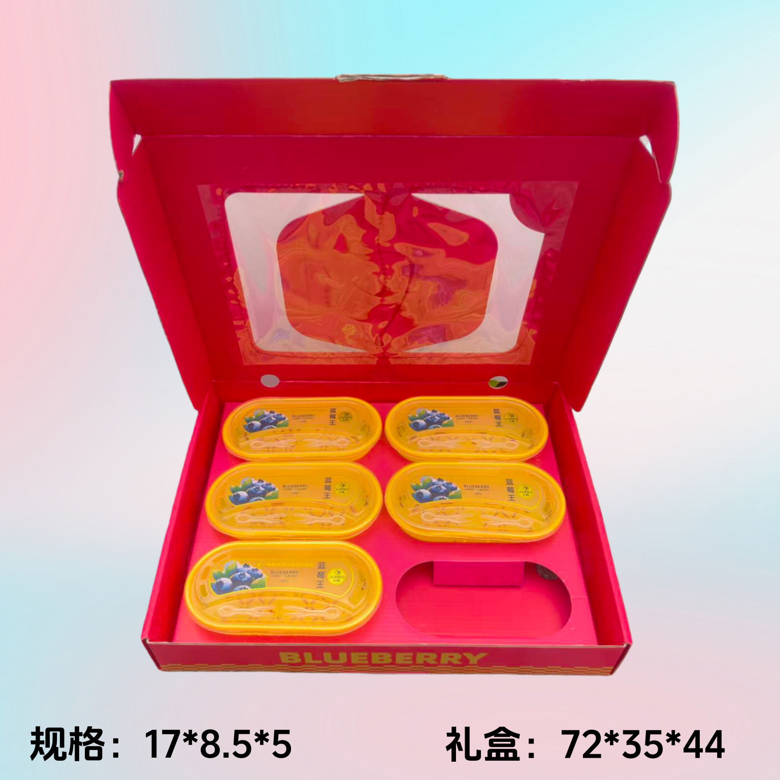 PP material blueberry fruit packaging box. Hand-held frame. Wholesale of fruits and vegetables in gift boxes details Picture