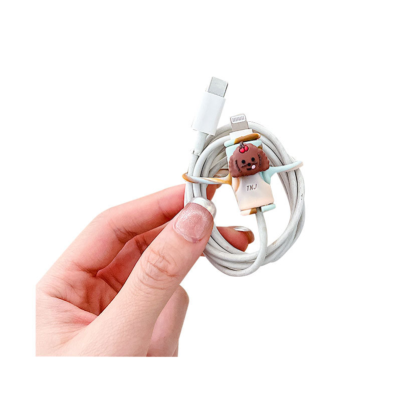 Apple 131415 Data Cable Protective Cover Iphone12 Digital Special Recommended Mobile Phone 11Promax20w Charger Three-Piece Set Finishing Fast Charge Earphone Winding Cord Nipper Item Picture